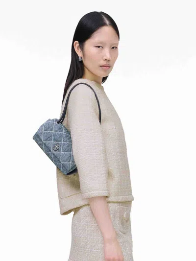 Marc Jacobs Shoulder Bag The Quilted Denim Mini Dual In Blue