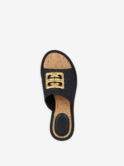 Givenchy 4g Liquid Raffia Slides In Black