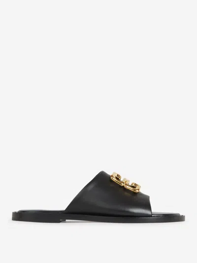 Givenchy 4g Liquid Raffia Slides In Black