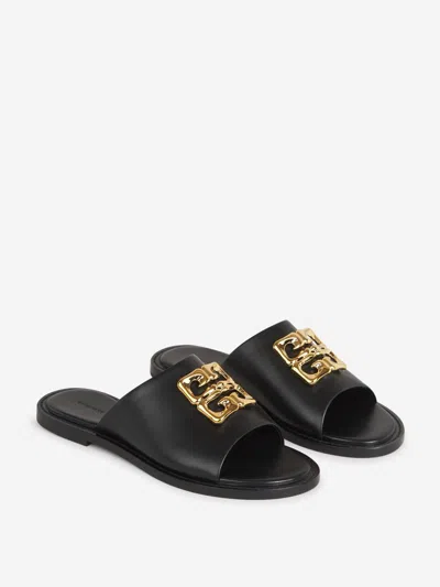 Givenchy 4g Liquid Raffia Slides In Black