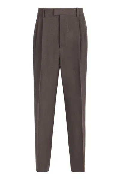 Bottega Veneta Wool Trousers In Brown