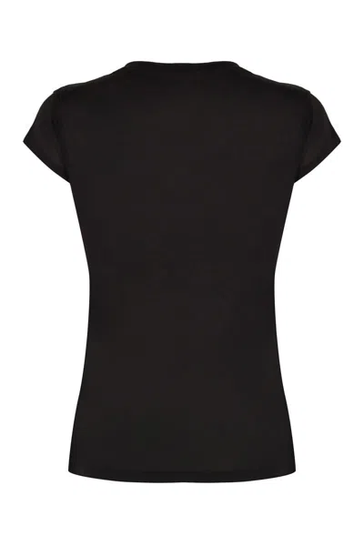 Elisabetta Franchi Viscose Crew-neck T-shirt In Black