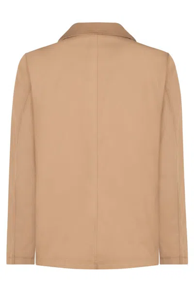 Herno Double-breasted Jacket In Brown
