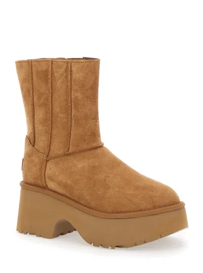 Ugg Brown 'twin Seam New Heights' Boots In Suede Woman In Brown