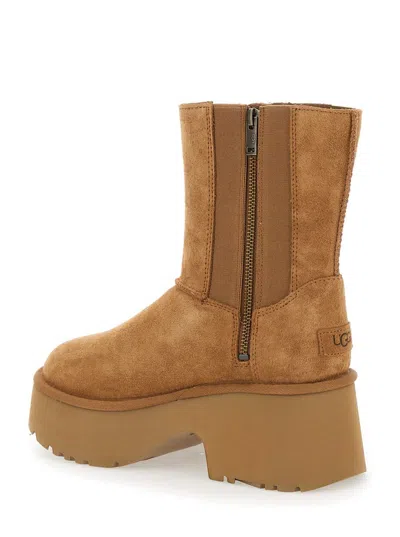 Ugg Brown 'twin Seam New Heights' Boots In Suede Woman In Brown