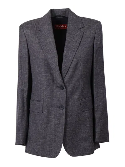 Max Mara Hodeida Button Jacket In Gray