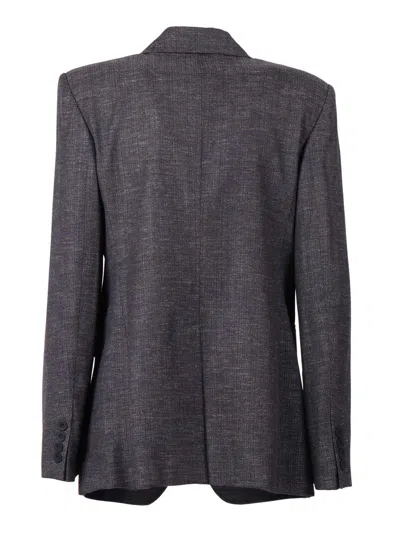 Max Mara Hodeida Button Jacket In Gray