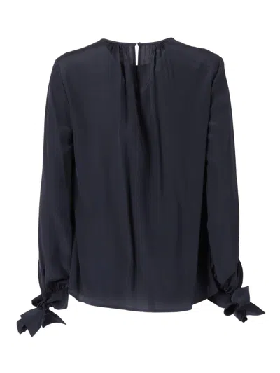 Max Mara Edotto Tie-detail Top In Blue