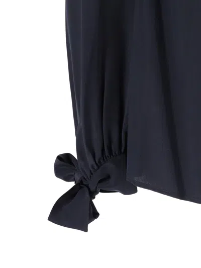 Max Mara Edotto Tie-detail Top In Blue