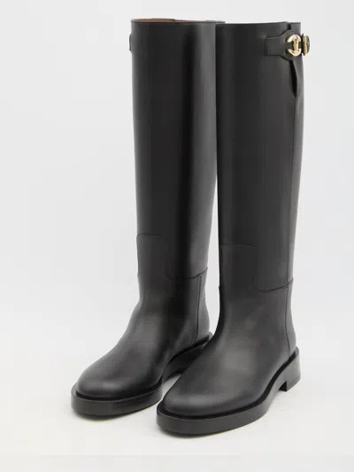 Valentino Vlogo The Bold Edition Boots In Black
