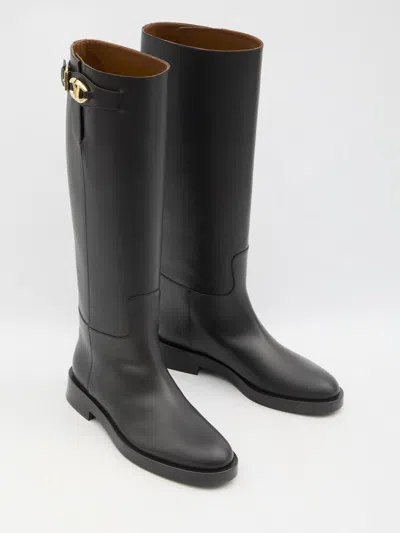 Valentino Vlogo The Bold Edition Boots In Black