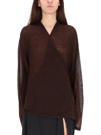 Paloma Wool Brown Baby Alpaca Top In Multi