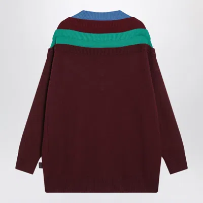 Loewe Wool Sweater With Layered Construction In Green