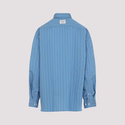 Acne Studios Striped Long Sleeve Button Up Shirt In Blue