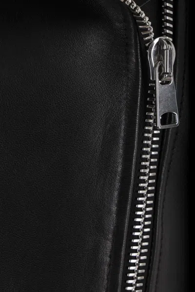 Alexander Mcqueen Leather Biker Jacket In Black