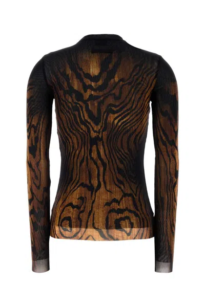 Jean Paul Gaultier Top The Wood In Tulle Stampato Donna In Multi