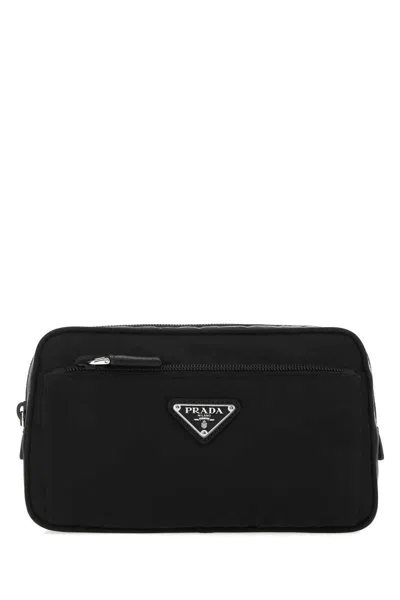 Prada Rectangular Re-nylon Belt Bag In Black