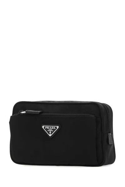 Prada Rectangular Re-nylon Belt Bag In Black