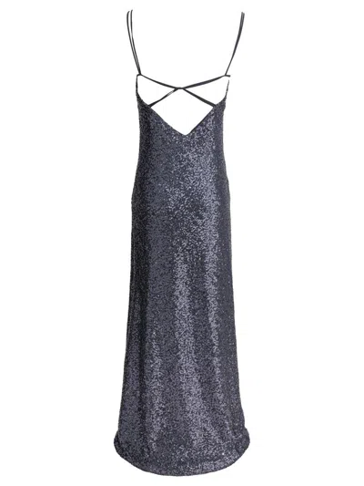 Semper Long Sequined Dress Dresses Grey In Gray