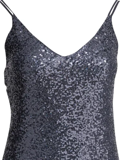 Semper Long Sequined Dress Dresses Grey In Gray