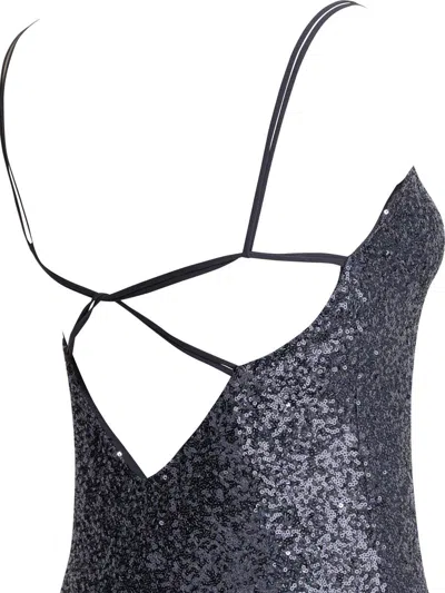 Semper Long Sequined Dress Dresses Grey In Gray