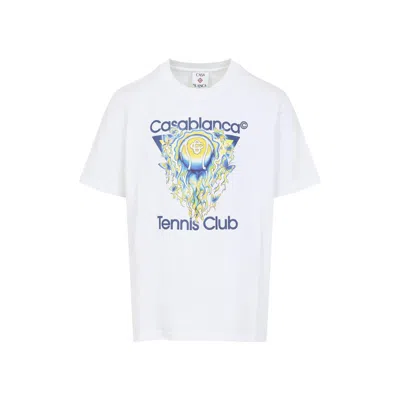 Casablanca Classic Fit Tennis Club Icon Organic Cotton Graphic T-shirt In Green