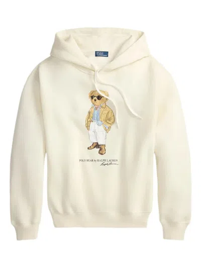 Polo Ralph Lauren Polo Bear Fleece Hoodie Clothing In Neutral