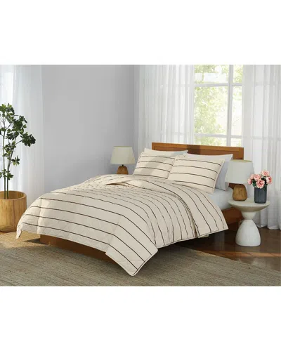 Brooklyn Loom Hayward Stripe Comforter Set In Brown