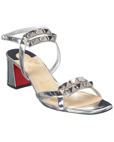 Christian Louboutin Galerietta 55 Leather Sandal In Gray
