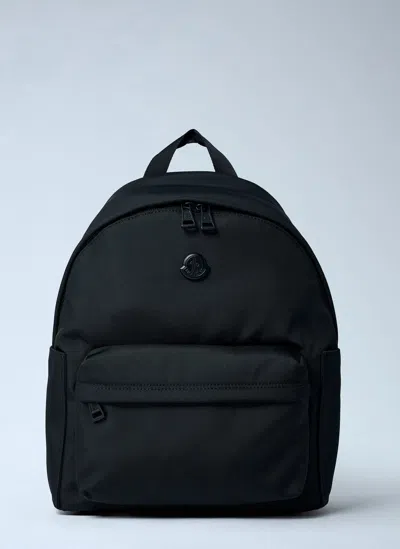 Moncler Pierrick Nylon Backpack Large Front Pocket In Black