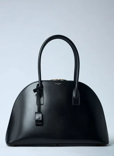 Saint Laurent Leather Bowling Bag In Black