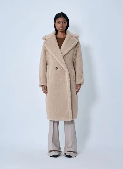 Max Mara Alpaca And Virgin Wool Hooded Coat In Brown