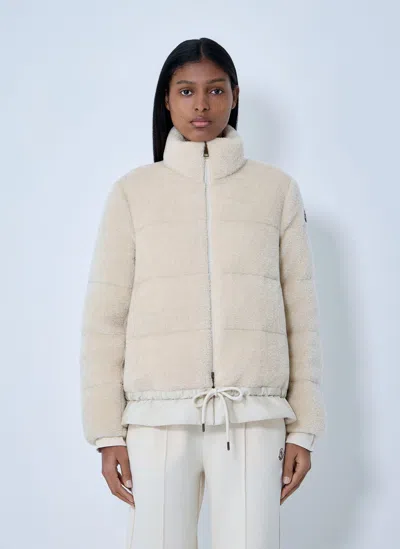 Moncler Cedre Teddy Down Jacket In White