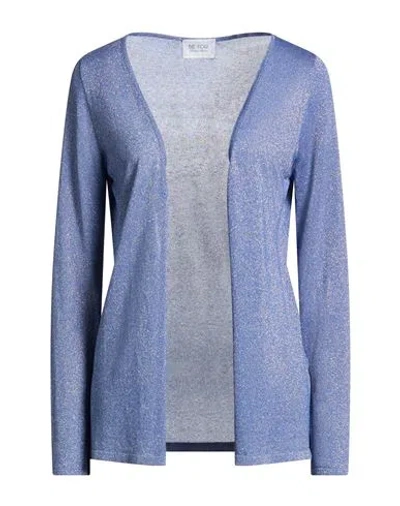 Be You By Geraldine Alasio Woman Cardigan Blue Size M Viscose, Polyamide, Polyester In Blue