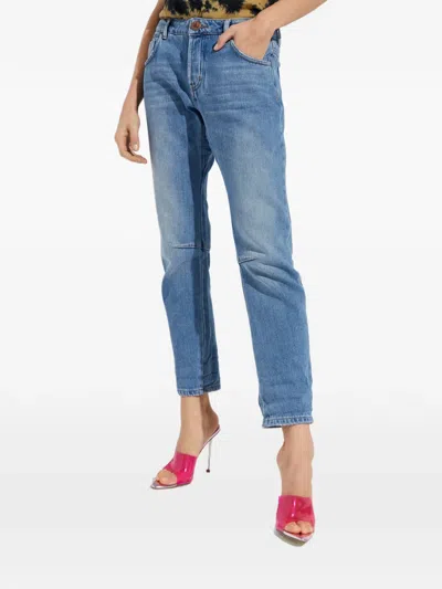 One Teaspoon Logo-patch Jeans In Blue