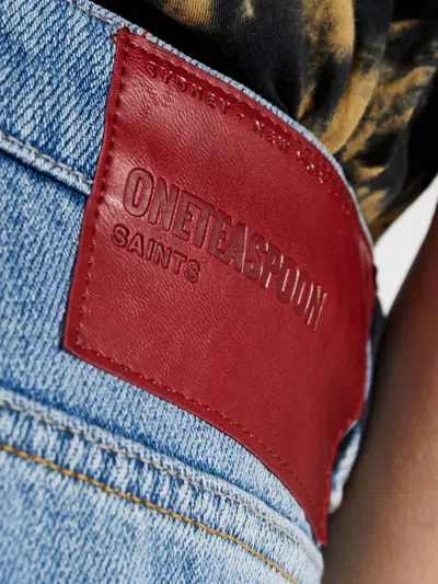 One Teaspoon Logo-patch Jeans In Blue