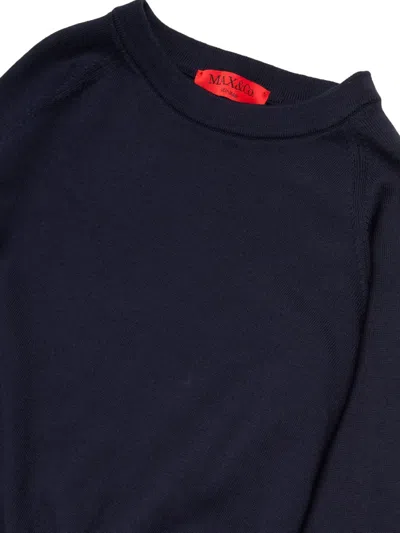 Max & Co Logo Crew-neck Sweater In Blue