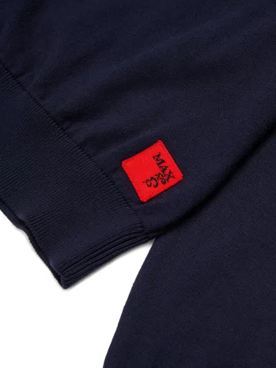 Max & Co Logo Crew-neck Sweater In Blue