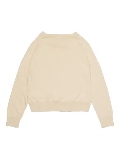 Max & Co Logo Crew-neck Sweater In Neutral