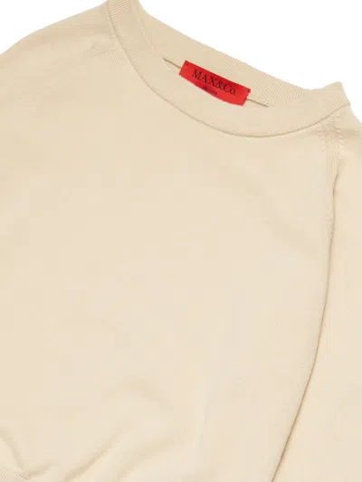 Max & Co Logo Crew-neck Sweater In Neutral