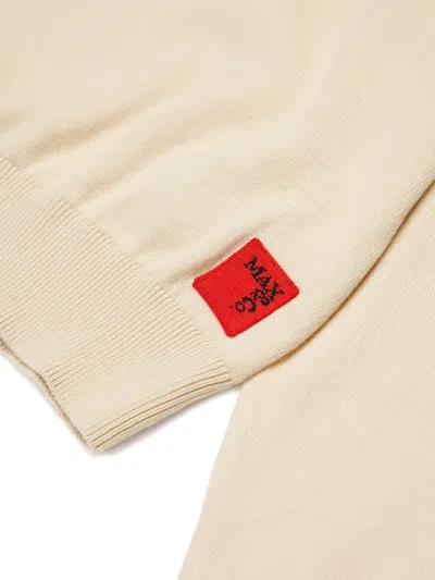 Max & Co Logo Crew-neck Sweater In Neutral