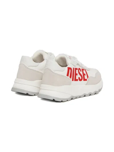 Diesel Logo Inserts Trainers In White