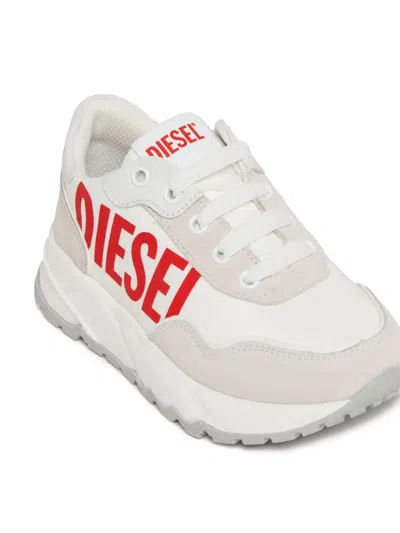 Diesel Logo Inserts Trainers In White