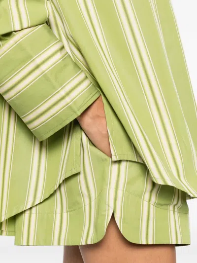 Faithfull The Brand Striped Button Shorts In Green
