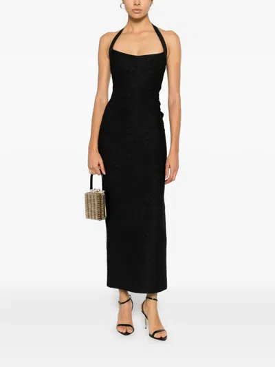 Herve Leger Maxine Gown Midi Dress In Black