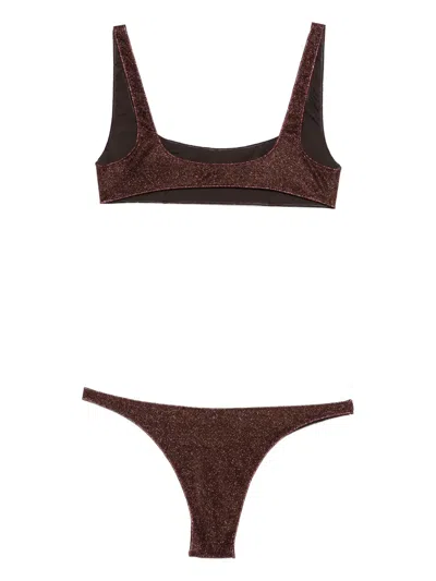Oseree Square Neck Beachwear In Brown