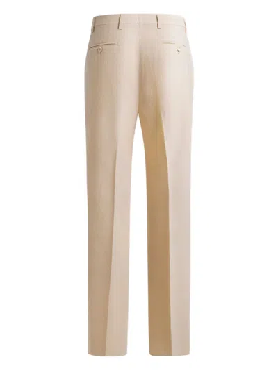 Etro Straight-leg Jacquard Trousers In Neutral