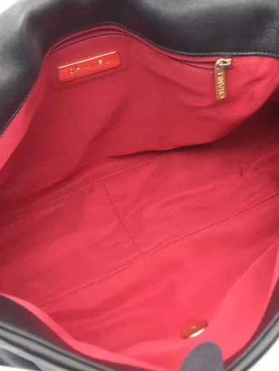 Pre-owned Chanel 2021 Maxi Lambskin 19 Flap Satchel In Black