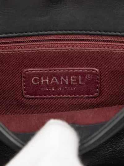 Pre-owned Chanel 2013-2014 Small Diamond Embossed Calfskin New Chic Flap Crossbody Bag In Black