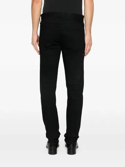 Tom Ford Selvedge Denim Straight Fit Jeans Logo Patch In Black